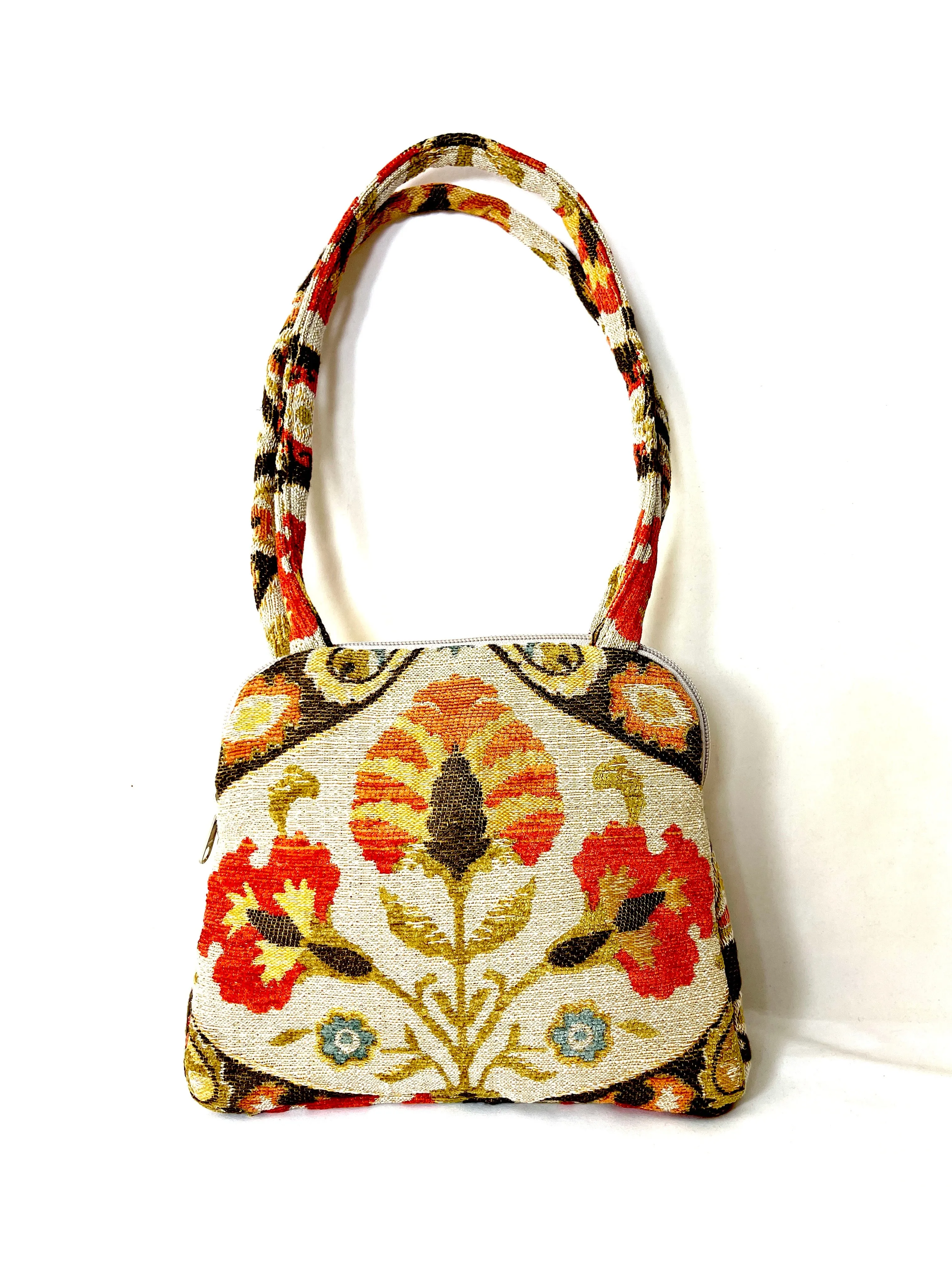 Evita Grande Bag in Ivory Floral Tapestry