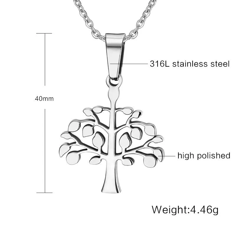 Fashion Necklaces Tree of Life Pendants For Men Women Christmas Necklace Pendant Silver & Gold Plated Stainless Steel Gifts