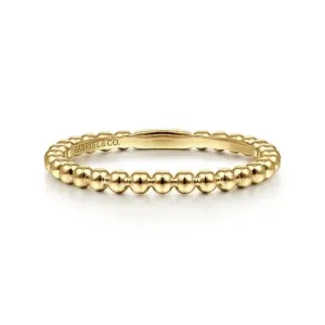 Gabriel&Co Gold Beaded Stacking Ring