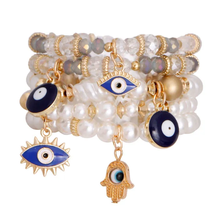 Glass Bead Evil Eye Bracelets