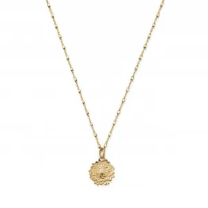 Gold Delicate Cube Sunflower Necklace GNDC3201