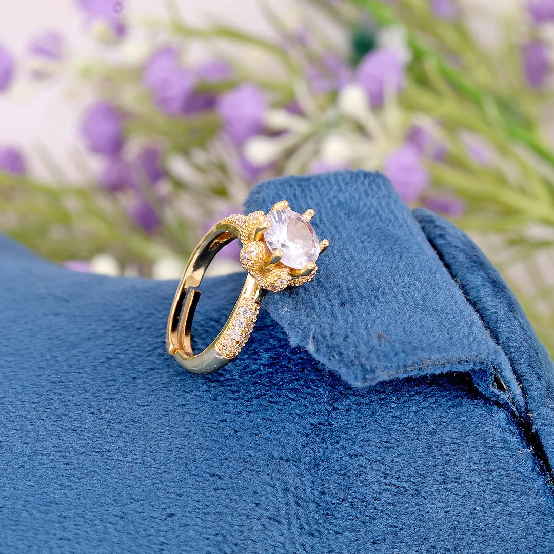 Golden Plated Crystal Ring