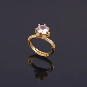 Golden Plated Crystal Ring