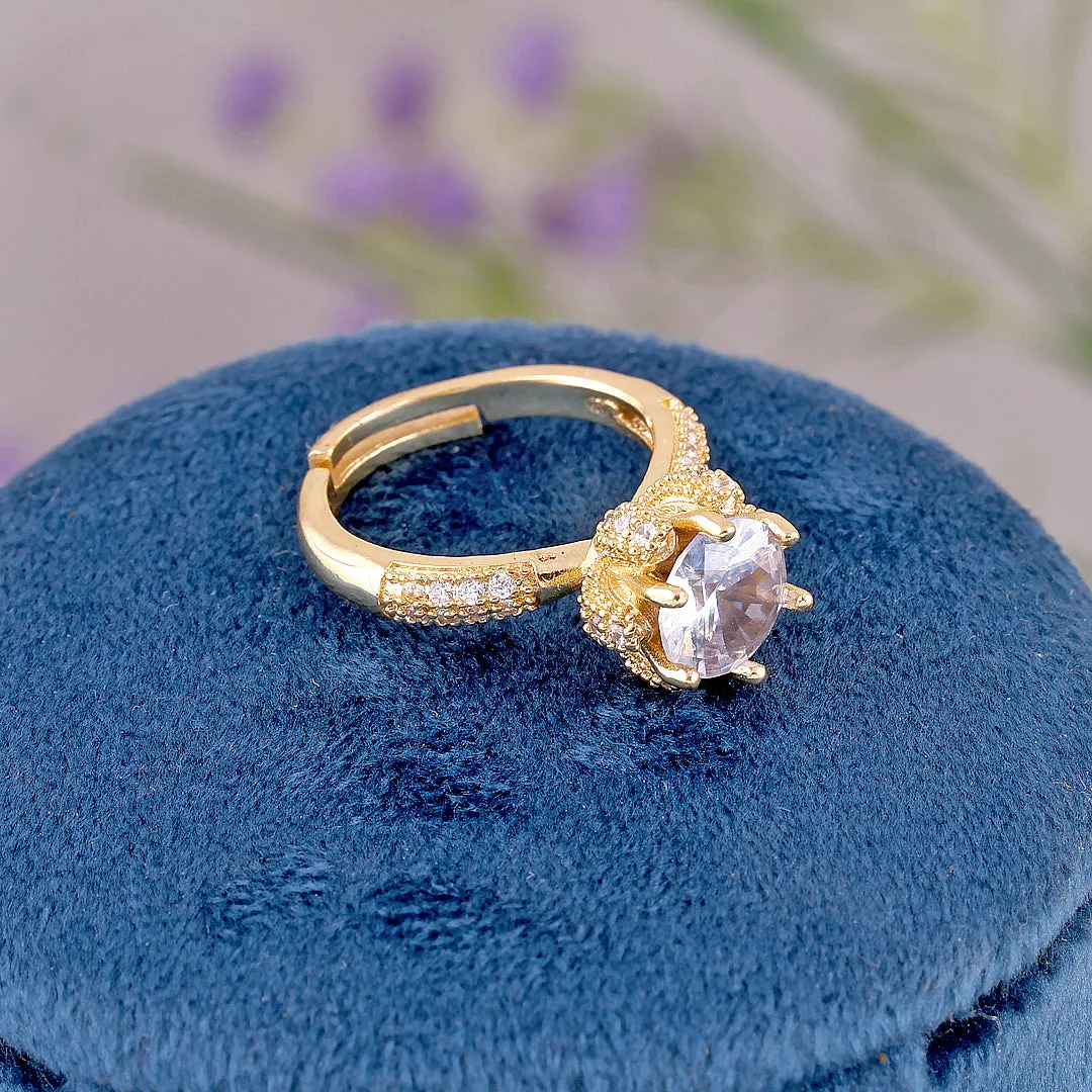 Golden Plated Crystal Ring