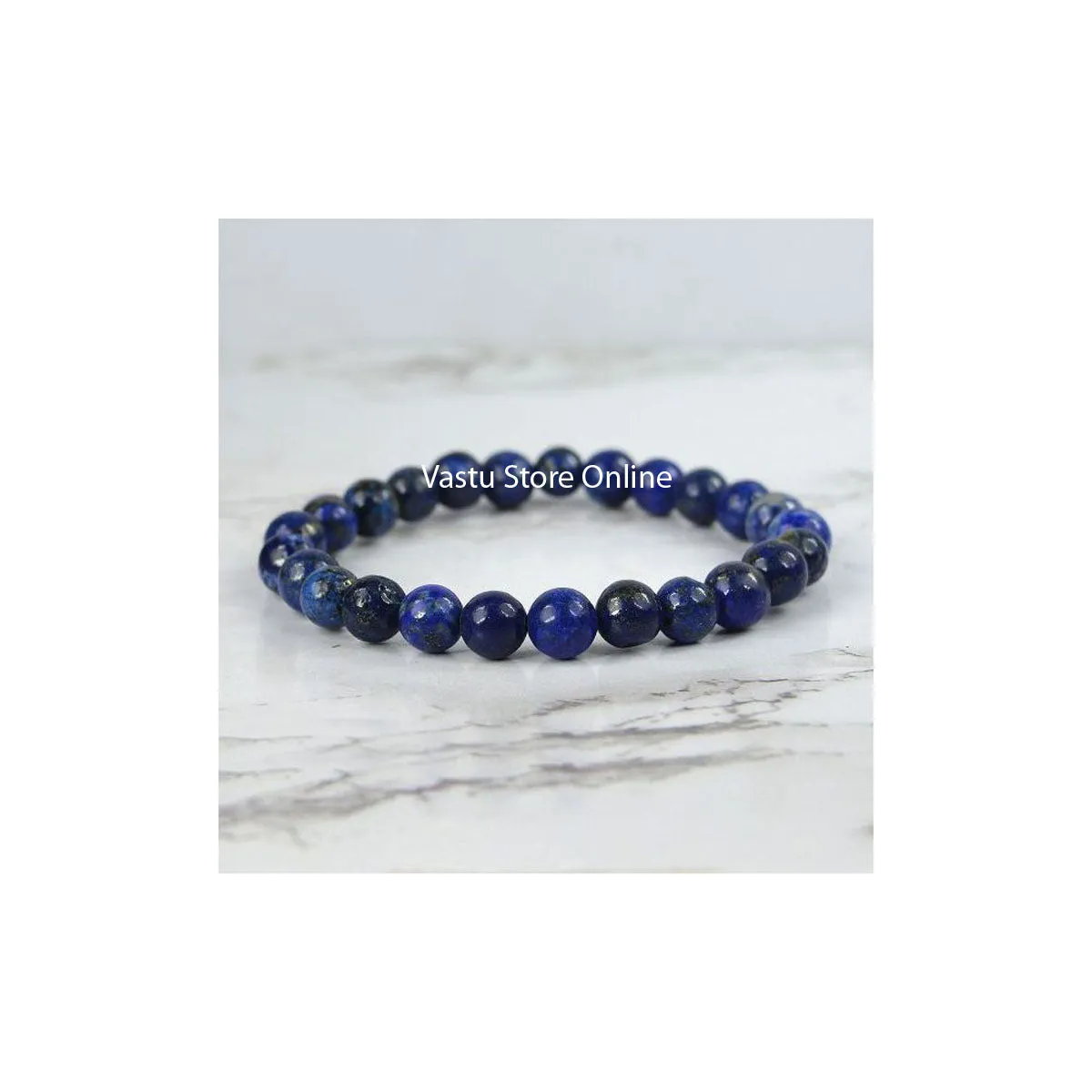 Lapis Lazuli Round Crystal Bracelet