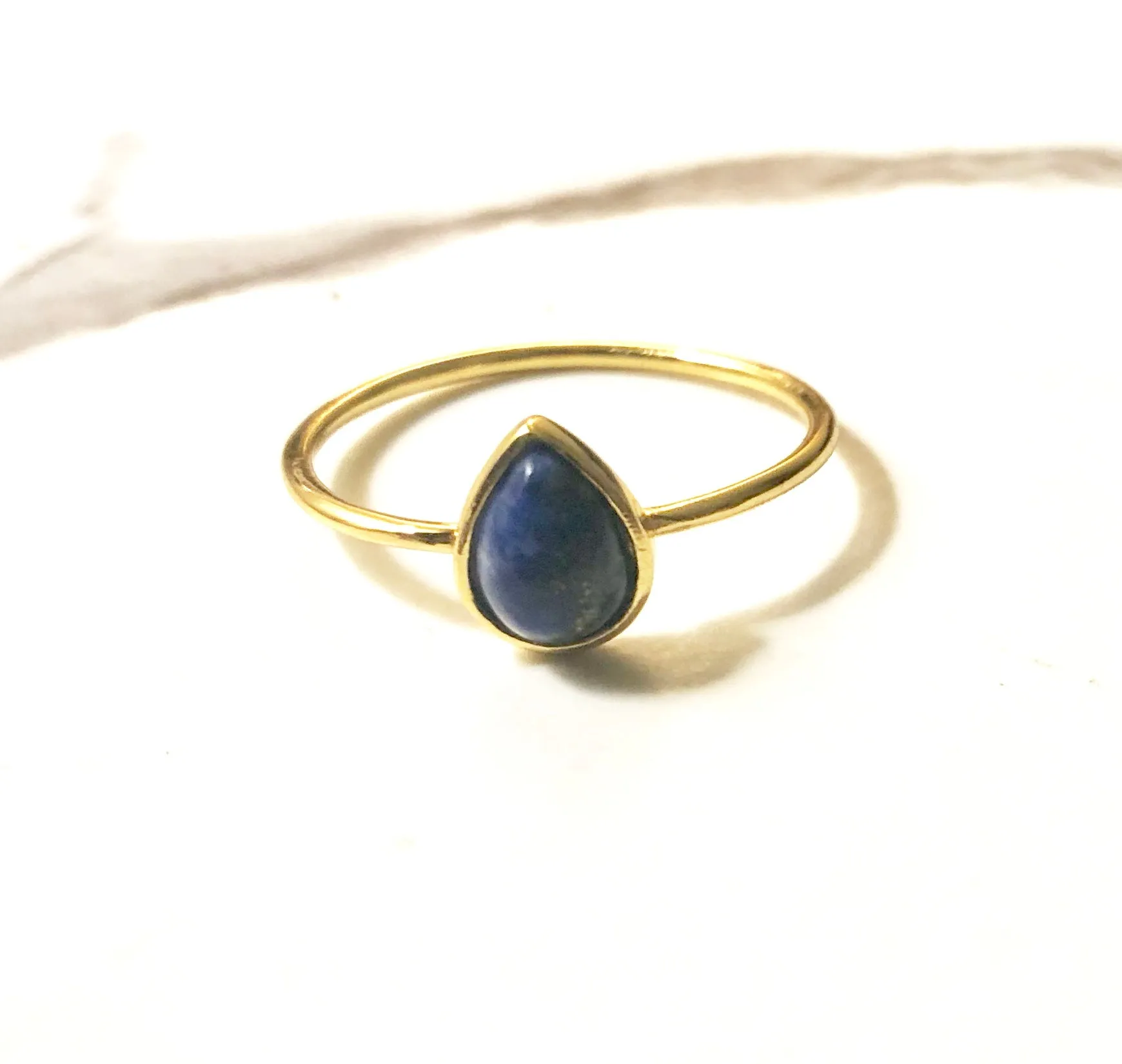 lapis teardrop ring