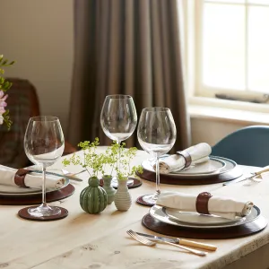 Leather Round Place Setting for Six