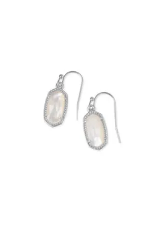 Lee Drop Earrings Rhodium Ivory Mother Of Pearl