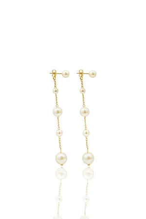 Link Chain Pearl Dangle Earrings (L138A/L163A/K53A)