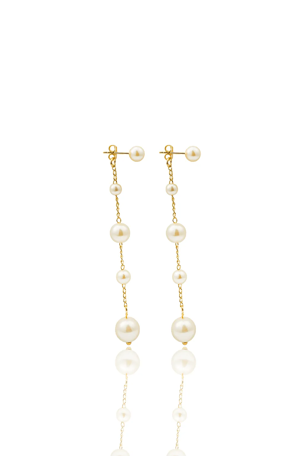 Link Chain Pearl Dangle Earrings (L138A/L163A/K53A)