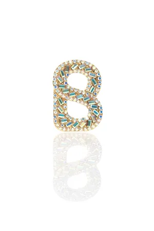 Luxe Signature Multi Crystal Brooch - Gold Iridescent