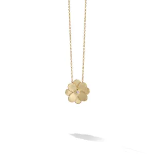 Marco Bicego Petali Collection 18K Yellow Gold and Diamond Small Flower Pendant