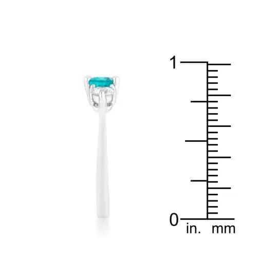 Mariah 1.2ct CZ Rhodium Aqua Simple Classic Ring