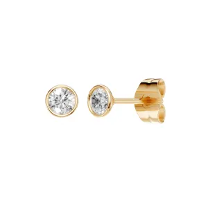 Martini Bezel Stud Earrings with 0.40ct of Laboratory Grown Diamonds in 9ct Yellow Gold