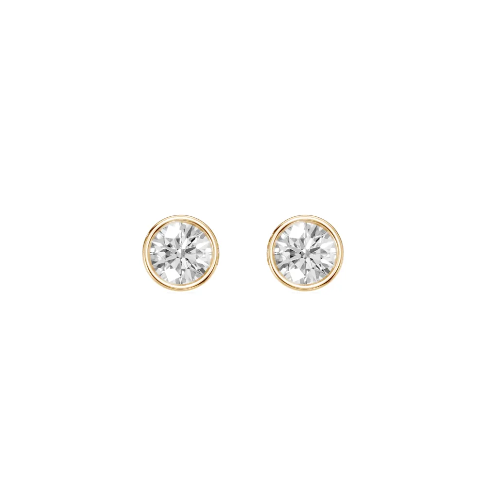 Martini Bezel Stud Earrings with 0.40ct of Laboratory Grown Diamonds in 9ct Yellow Gold