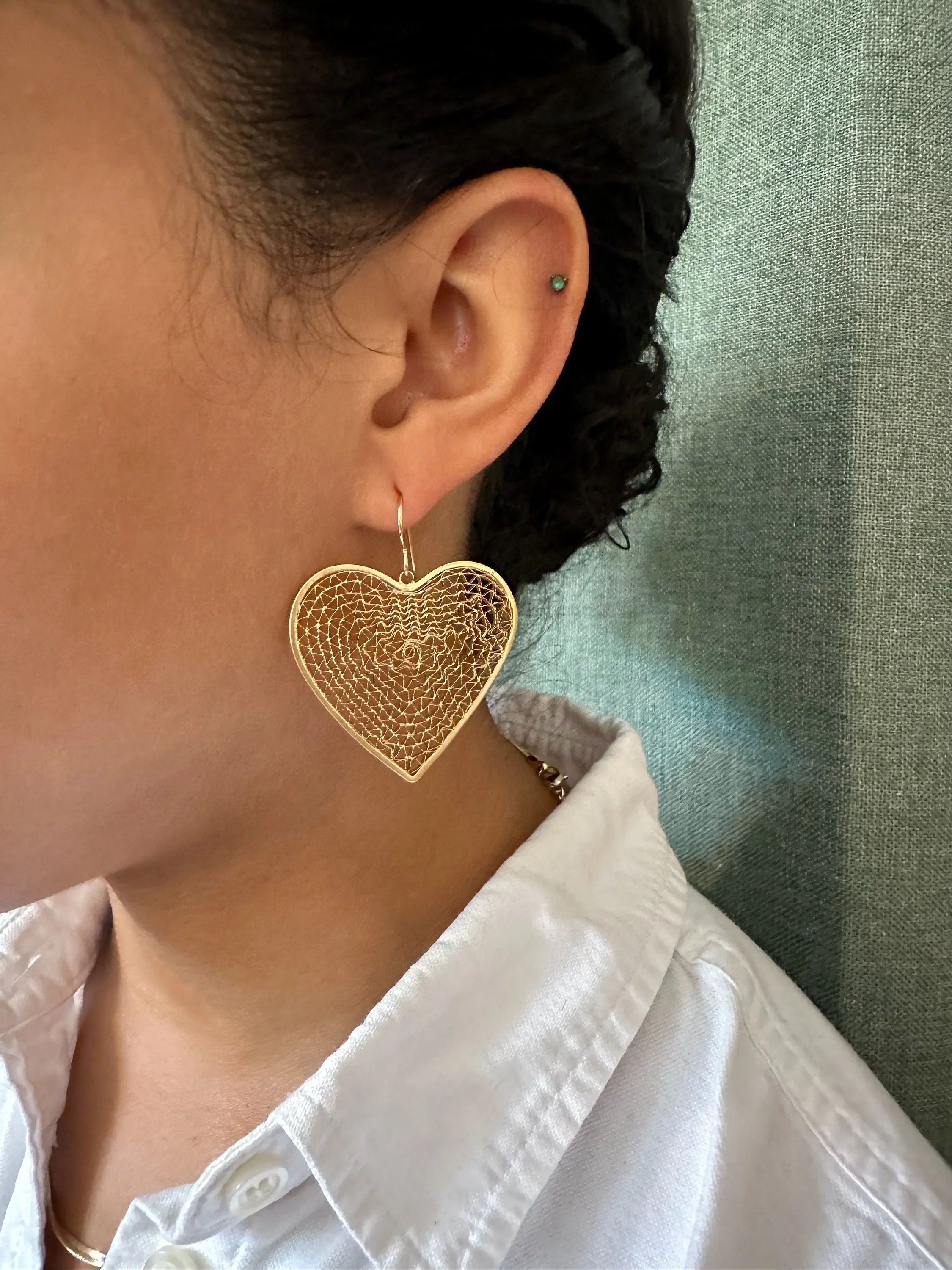 Mesh Heart Earrings