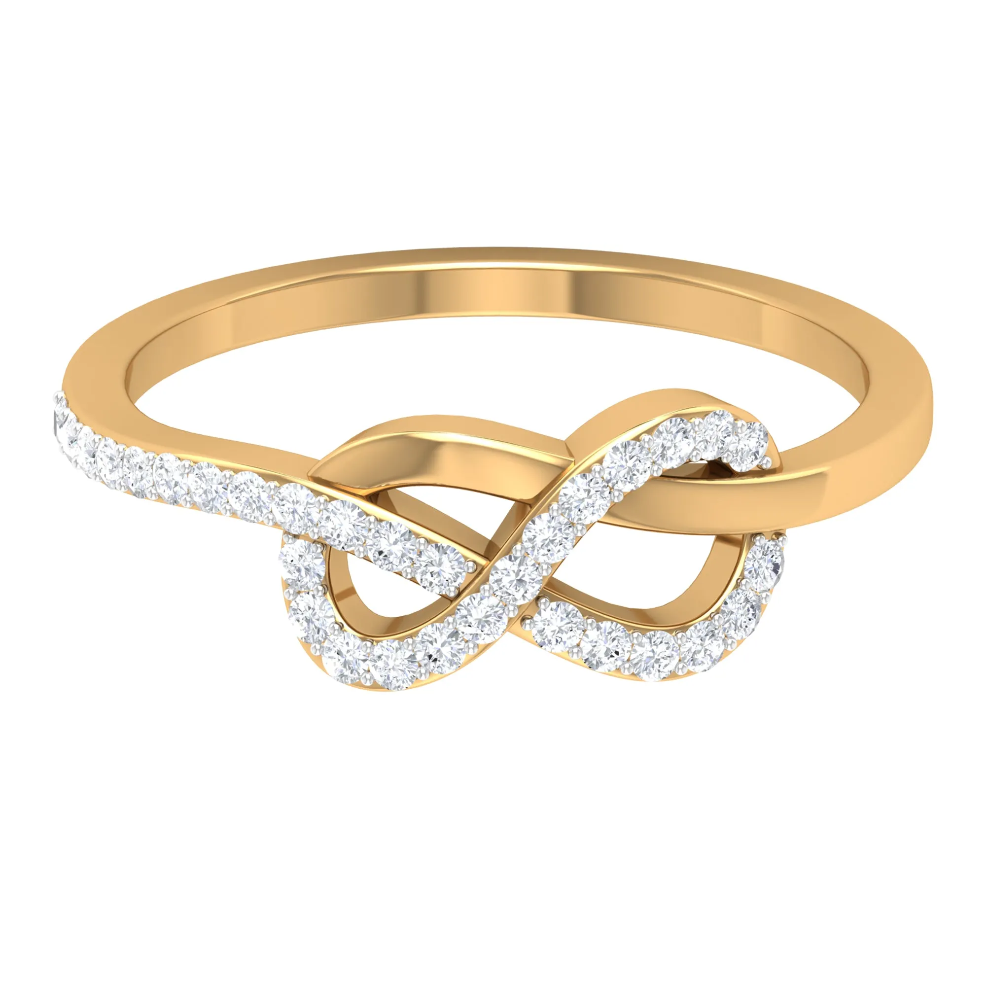 Minimalist Diamond Twisted Infinity Ring