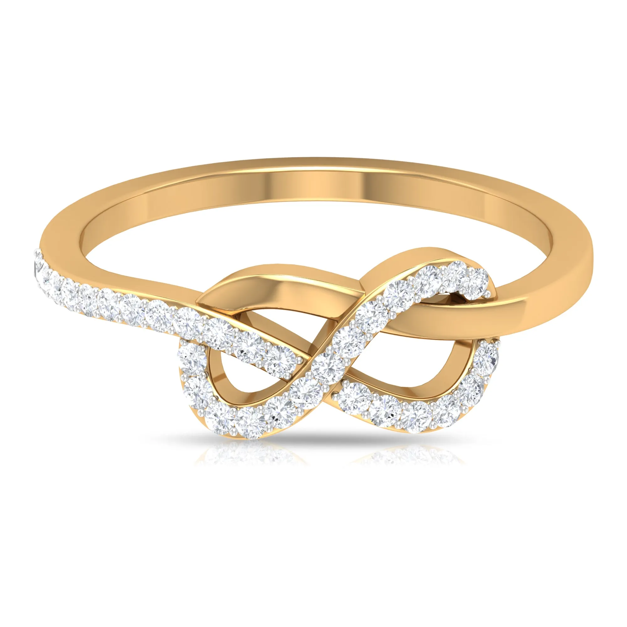 Minimalist Diamond Twisted Infinity Ring