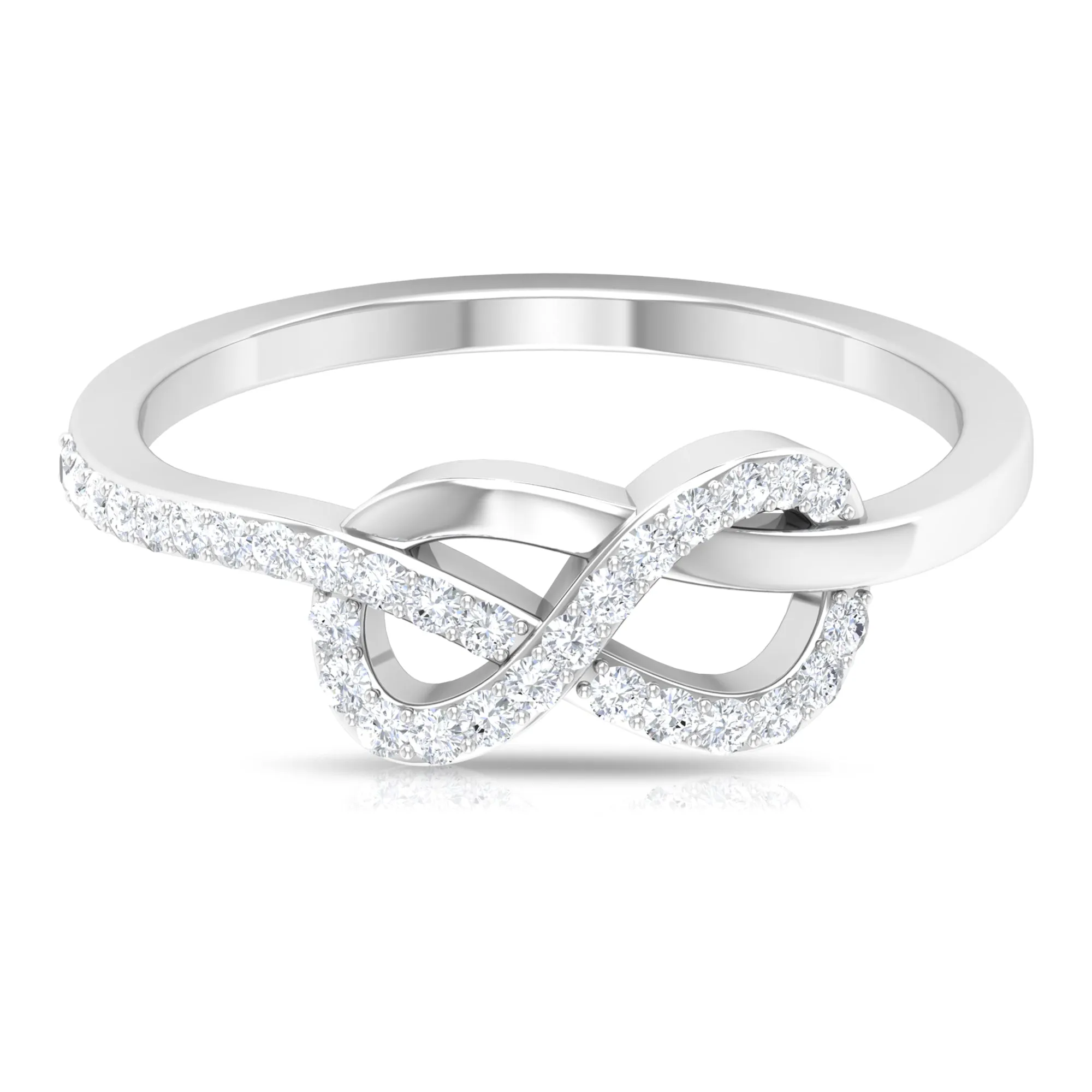 Minimalist Diamond Twisted Infinity Ring