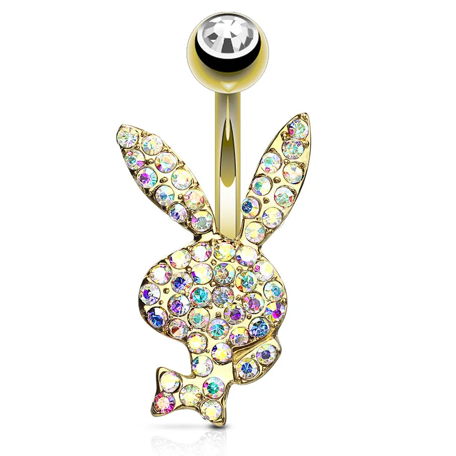 Official ©Playboy Motley Belly Rings with Gold Plating