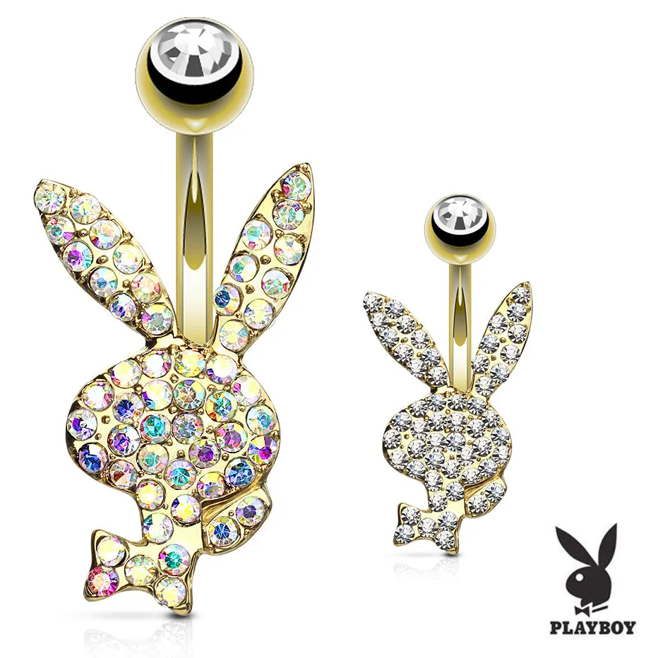 Official ©Playboy Motley Belly Rings with Gold Plating