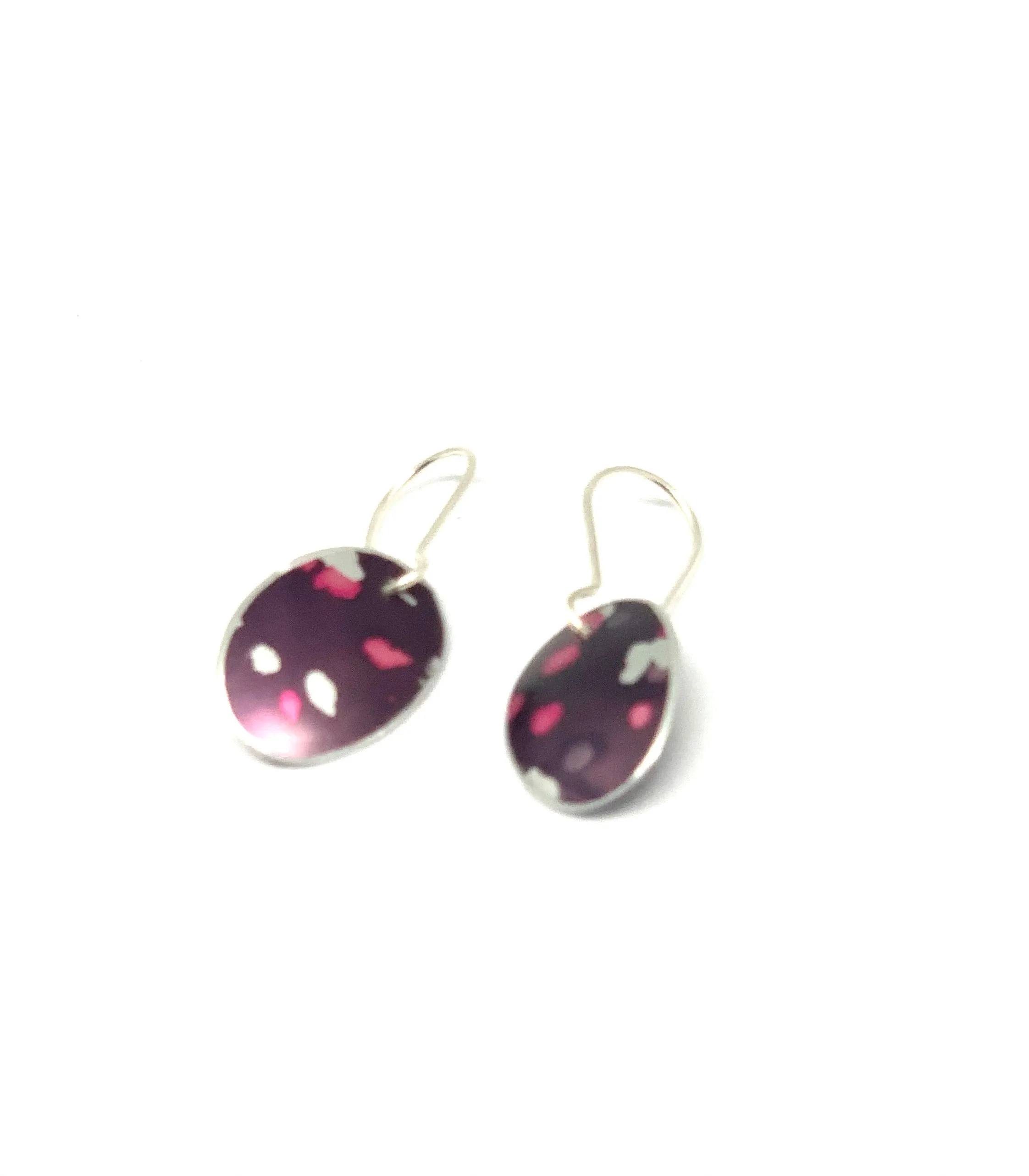 Oval Earrings deep red / pink