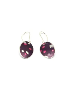 Oval Earrings deep red / pink