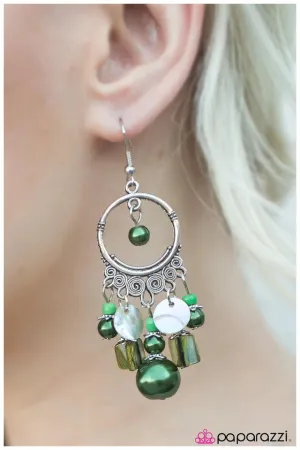 Paparazzi Earring ~ Beachy Keen - Green