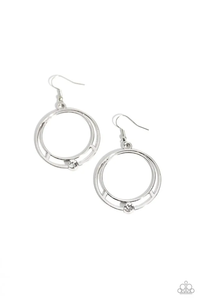 Paparazzi Earring ~ Refined Rotation - White