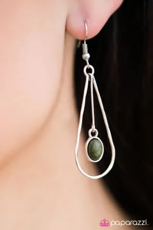 Paparazzi Earring ~ Slip of the PENDULUM - Green