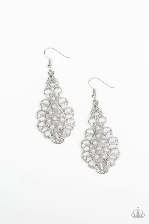 Paparazzi Earring ~ Sprinkle On The Sparkle - White