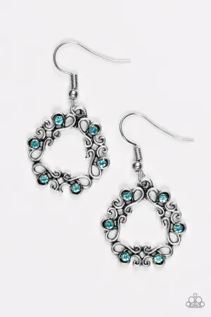 Paparazzi Earring ~ Whimsy Wreaths - Blue