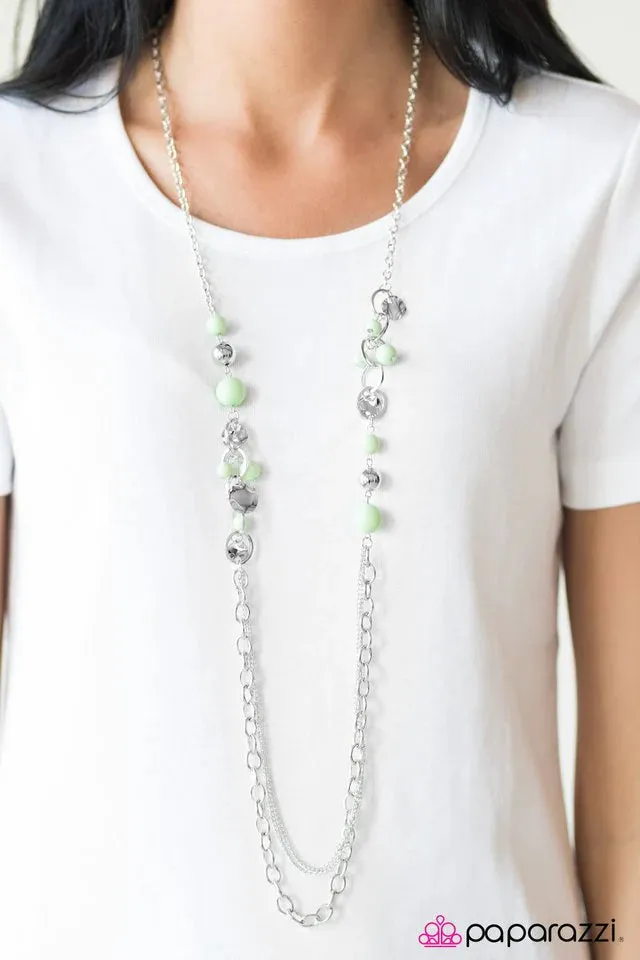 Paparazzi Necklace ~ Dont Worry, BEACH Happy - Green