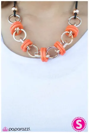 Paparazzi Necklace ~ Fiercely Fearless - Orange