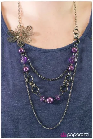 Paparazzi Necklace ~ Life Goes On- Purple