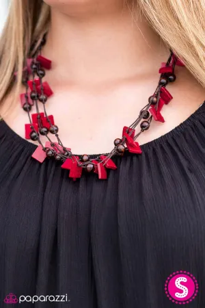 Paparazzi Necklace ~ Me, Myself, and ISLAND - Red