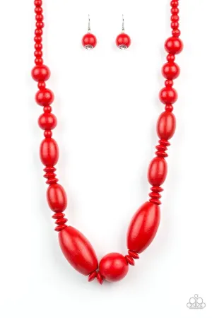 Paparazzi Necklace ~ Summer Breezin - Red