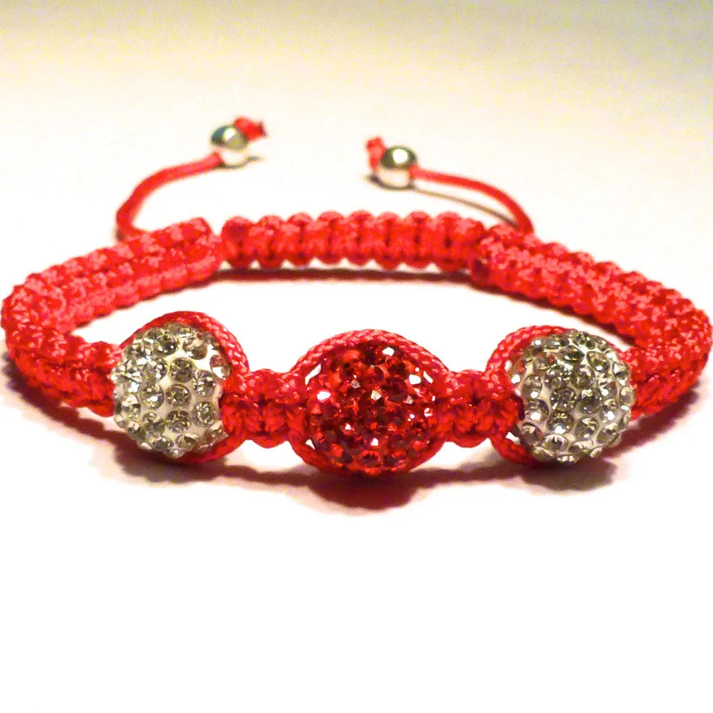 Pave Bracelet -Red and White