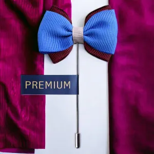 Peluche The Graceful Bow Blue and Brown Brooch