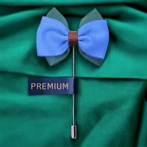 Peluche The Graceful Bow Blue and Green Brooch