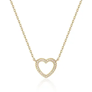 Petite Open Heart Diamond Pendant