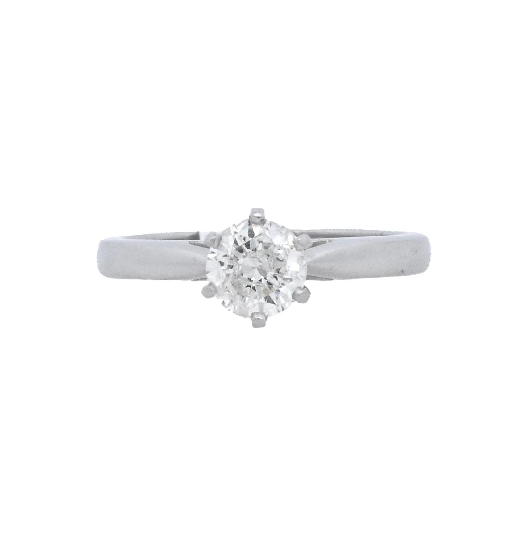 Platinum Round Diamond 0.77Ct Solitaire Engagement Ring