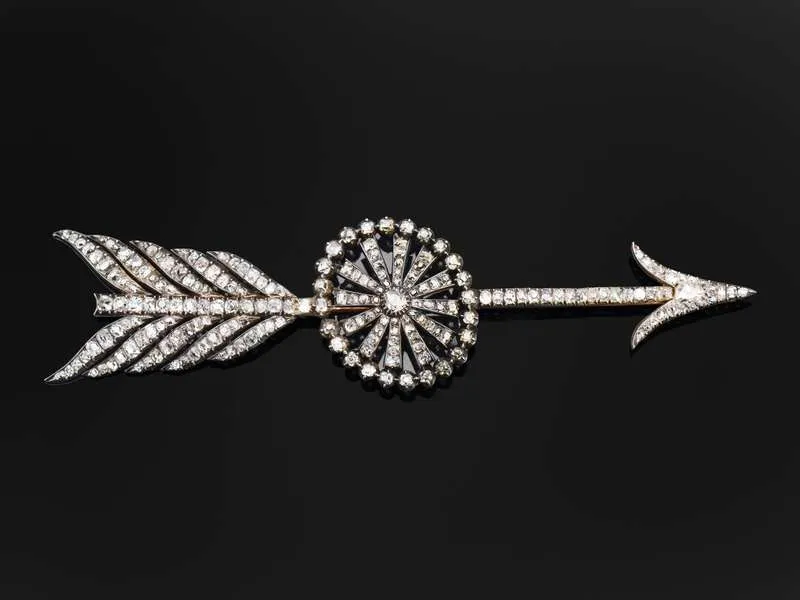 Point the Way - Grand Diamond Target Arrow Brooch