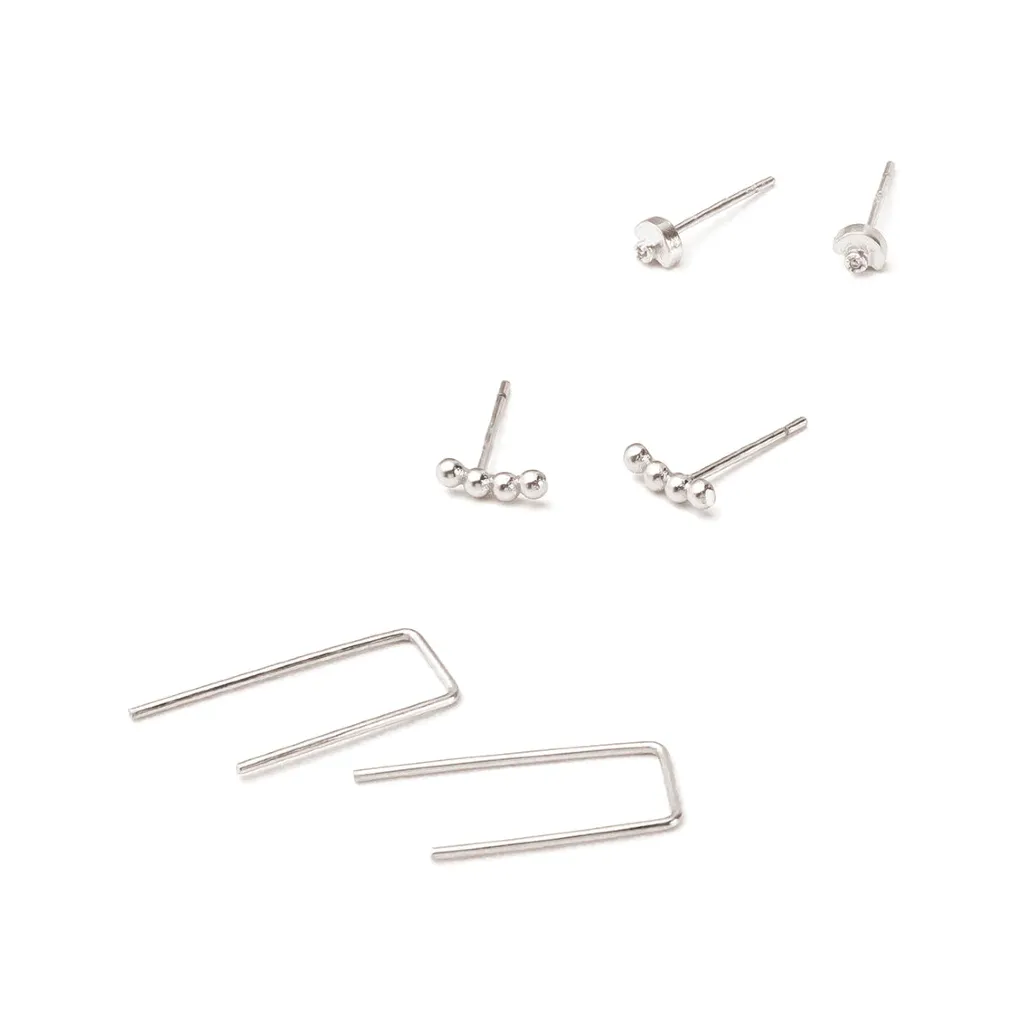 Refined Stud Earring Trio