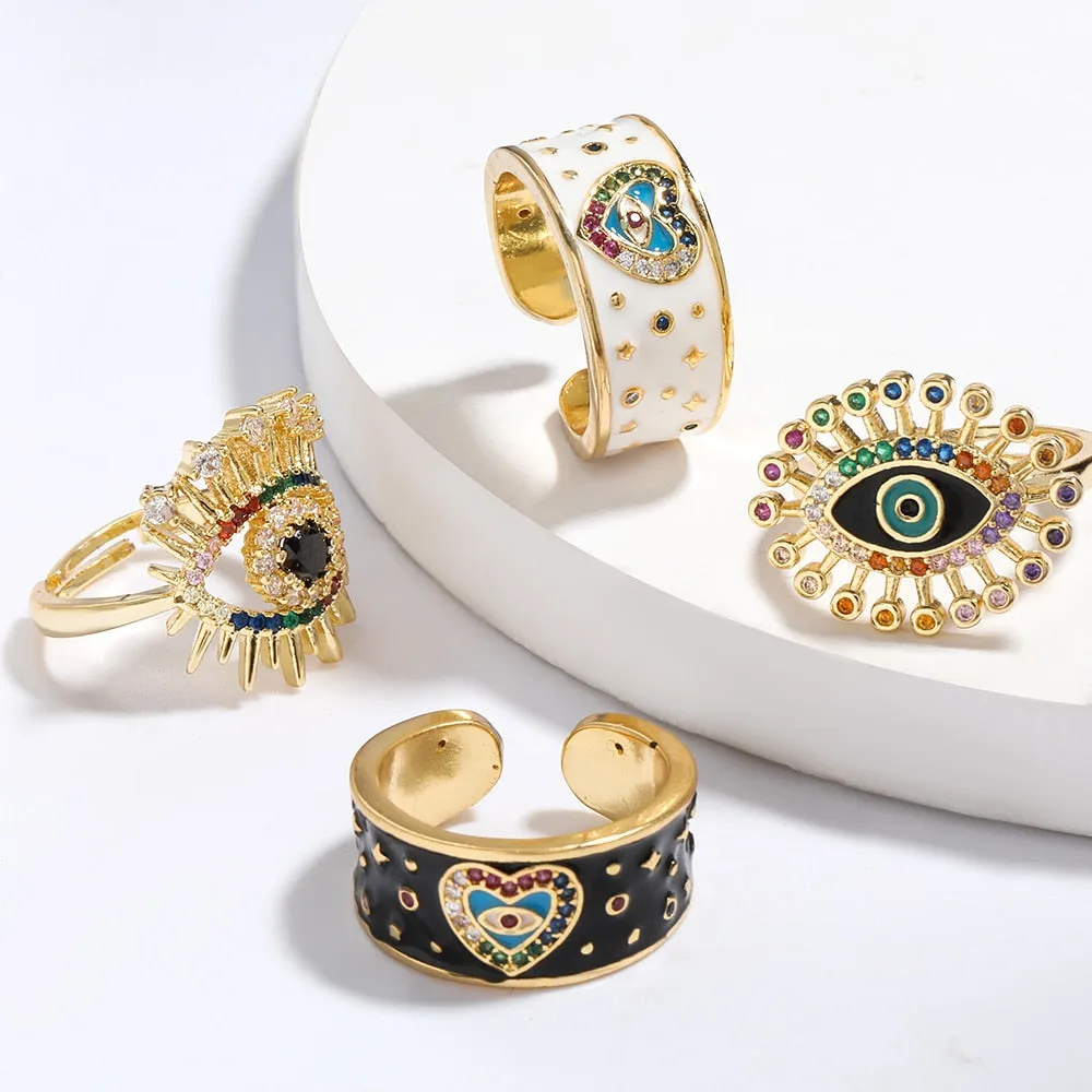 Rings for Women New Simple Copper Eye Ring Banquet JewelrY