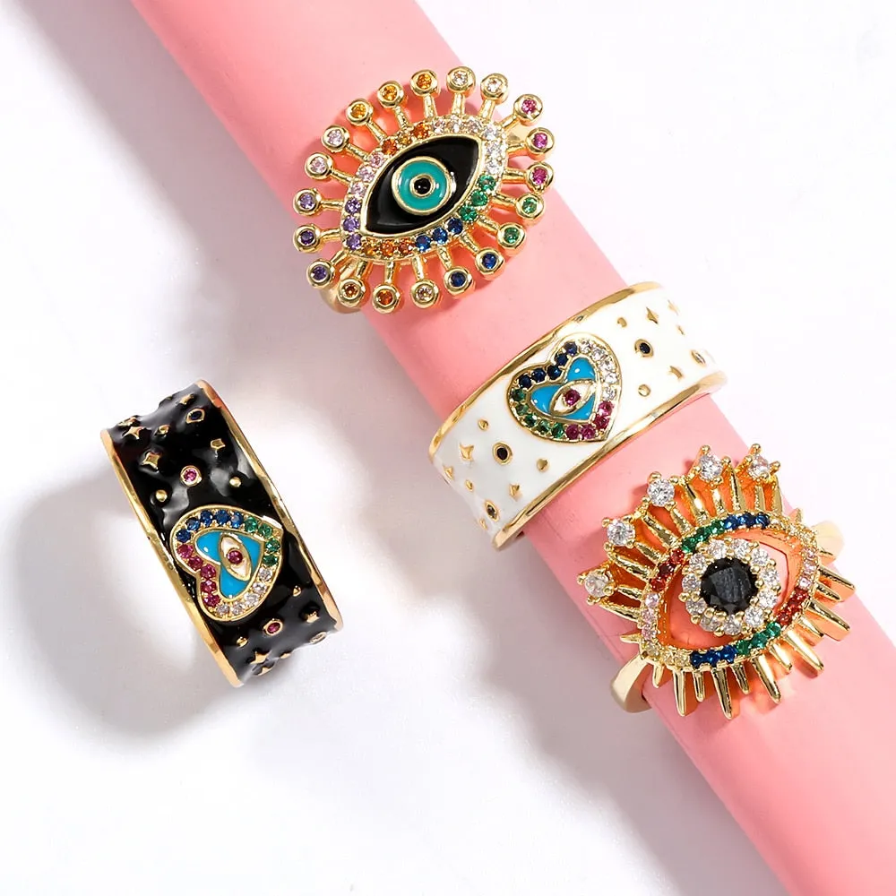 Rings for Women New Simple Copper Eye Ring Banquet JewelrY