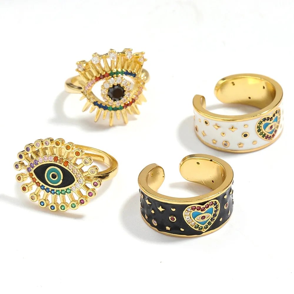 Rings for Women New Simple Copper Eye Ring Banquet JewelrY