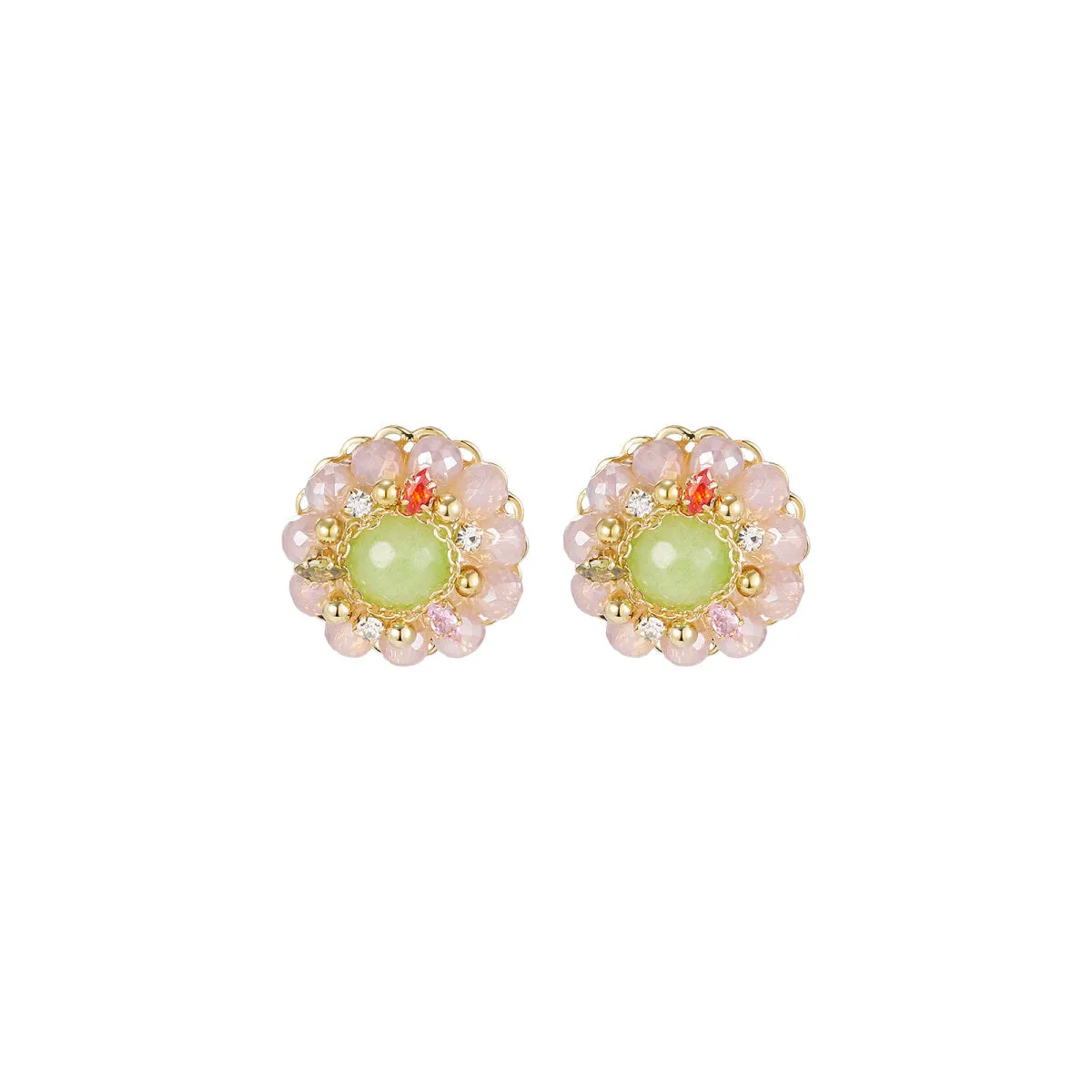 Rockabilly Beaded Green Earrings