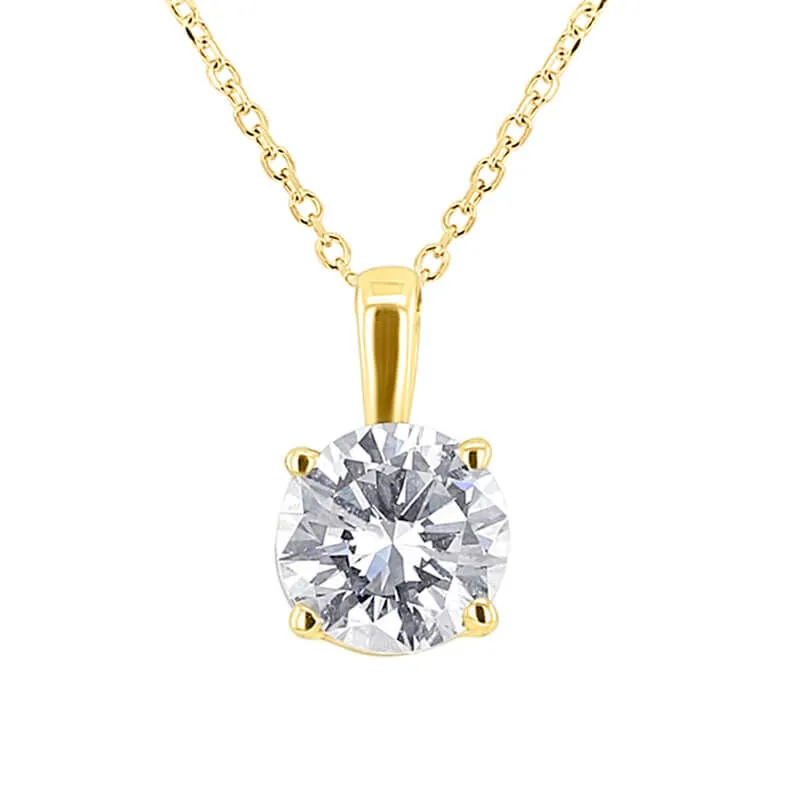 Round Solitaire Diamond Necklace 1ct