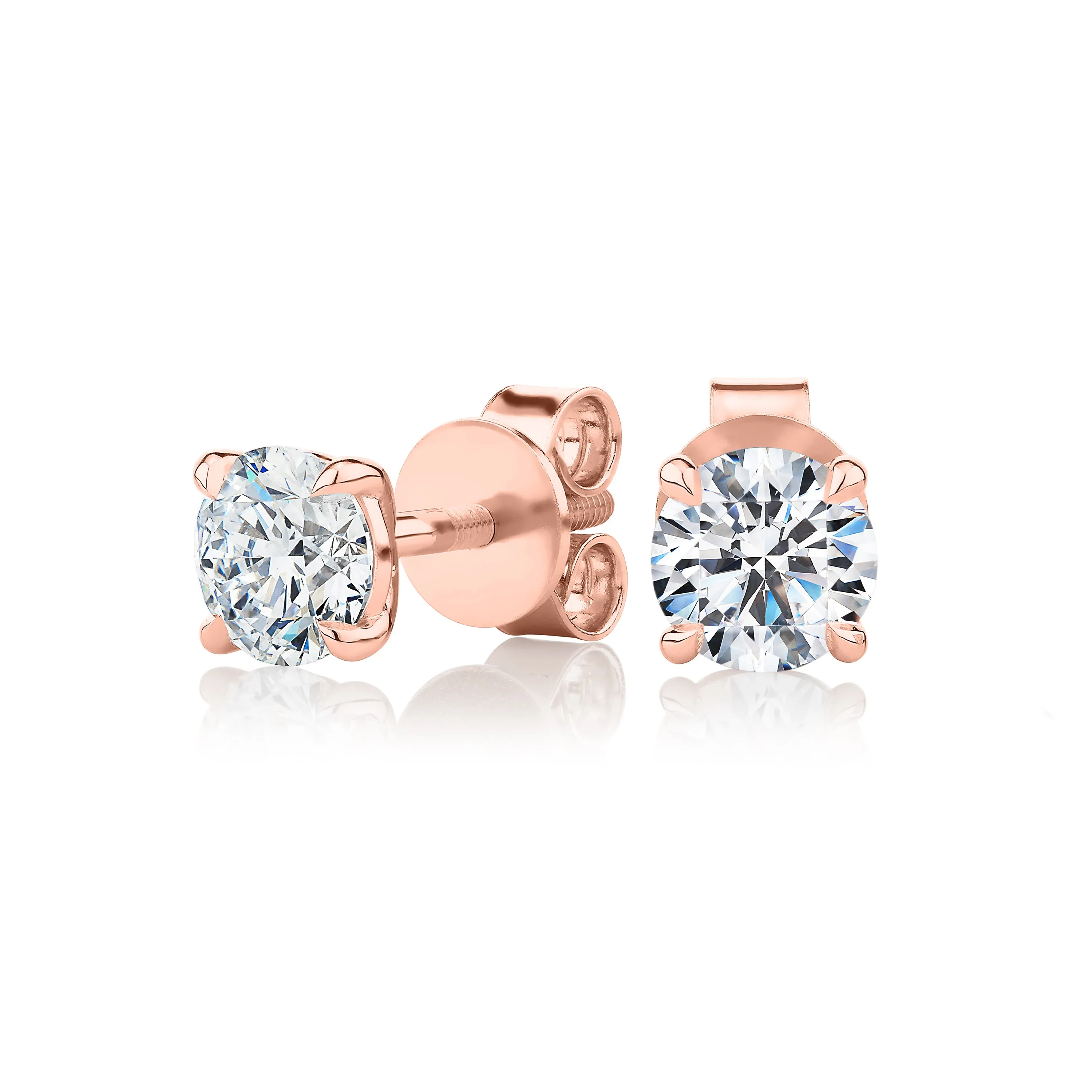 Signature Simulant Diamond 1.40 carat* TW round brilliant stud earrings in 14 carat rose gold